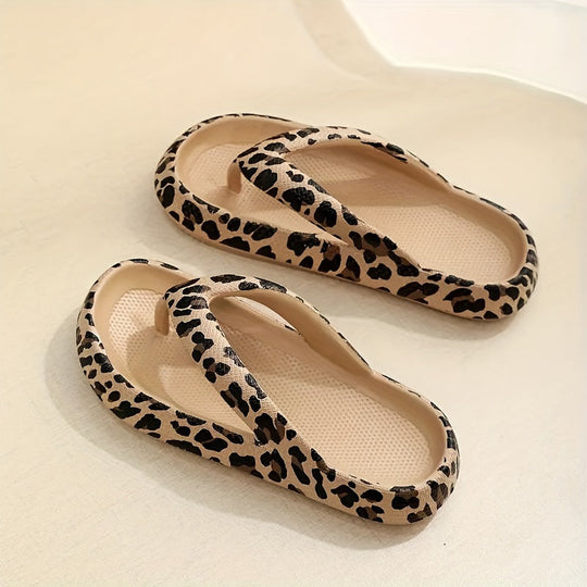 Chaussons d'été Femme Imprimé Léopard Confortables 7