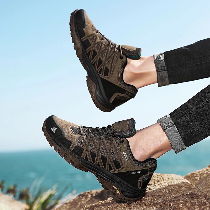 Chaussure Randonnée Homme Respirante Cuir Lacets Amortissante 4