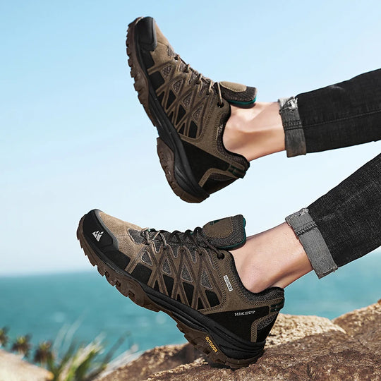 Chaussure Randonnée Homme Respirante Cuir Lacets Amortissante 4
