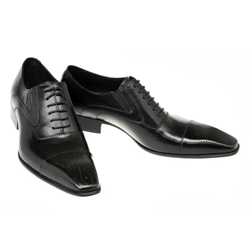 Chaussures Oxford pour Hommes en Cuir Polyuréthane à Bout Carré 1