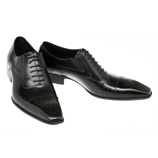 Chaussures Oxford pour Hommes en Cuir Polyuréthane à Bout Carré 1