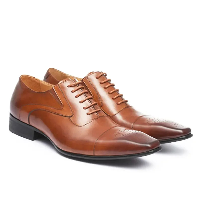 Chaussures Oxford pour Hommes en Cuir Polyuréthane à Bout Carré 2
