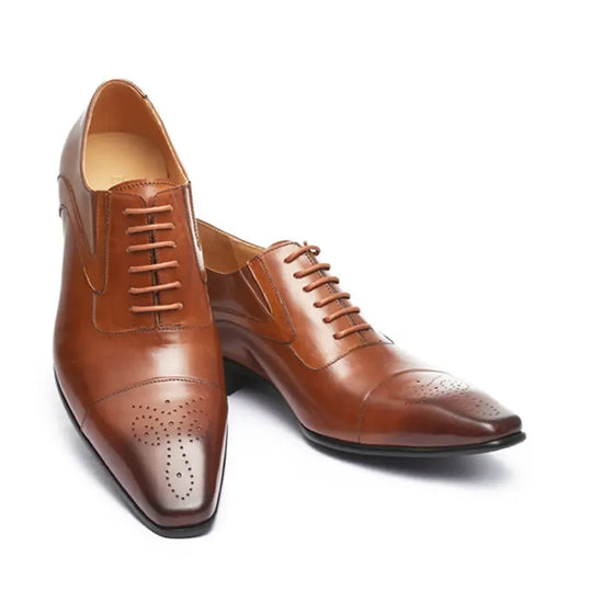 Chaussures Oxford pour Hommes en Cuir Polyuréthane à Bout Carré 3