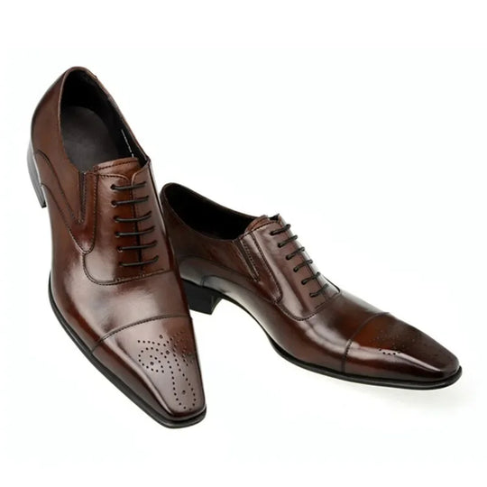 Chaussures Oxford pour Hommes en Cuir Polyuréthane à Bout Carré 4