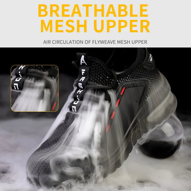 Chaussures de travail ultralégères avec embout en acier 4