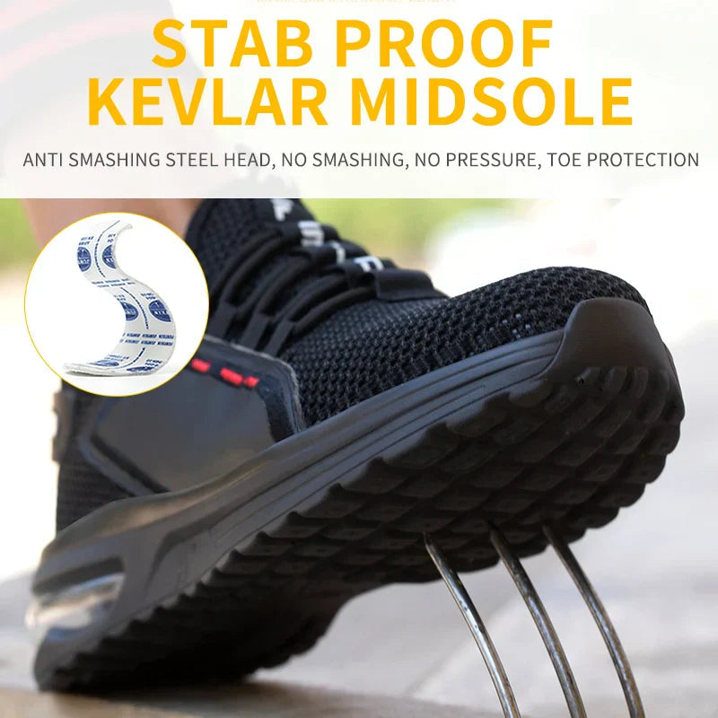 Chaussures de travail ultralégères avec embout en acier 5