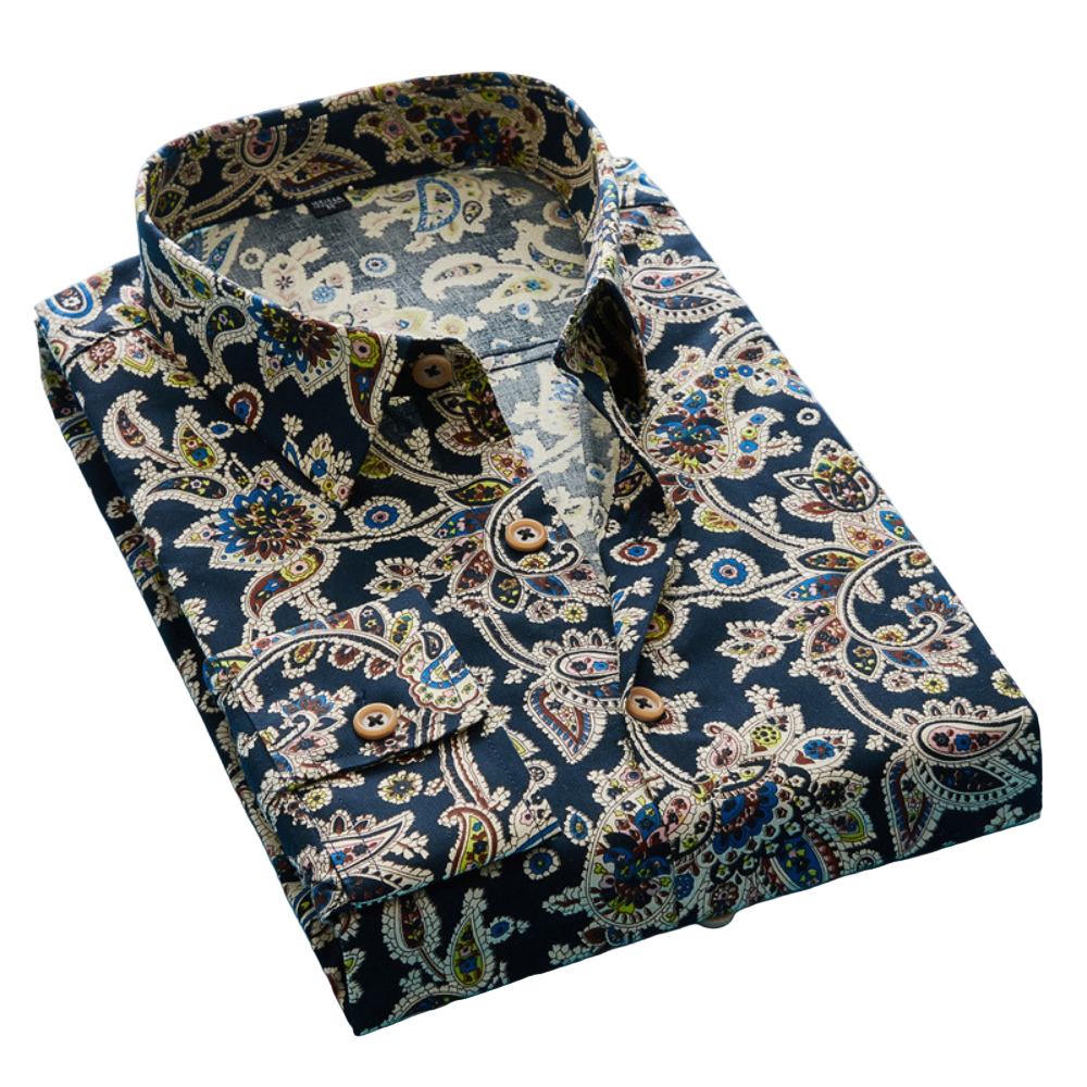 Chemise À Fleurs Homme Manches Courtes Coton Tendance Été 0