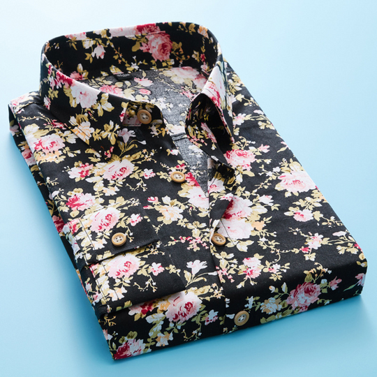 Chemise À Fleurs Homme Manches Courtes Coton Tendance Été 1