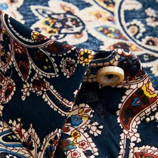 Chemise À Fleurs Homme Manches Courtes Coton Tendance Été 3