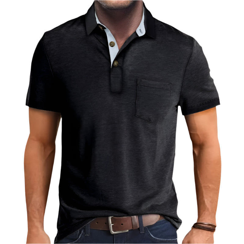 Chemise À Manches Courtes Homme Chic en Polyester 0