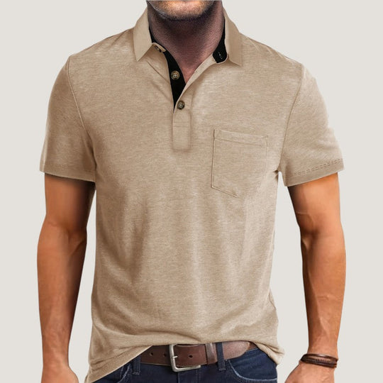 Chemise À Manches Courtes Homme Chic en Polyester 1