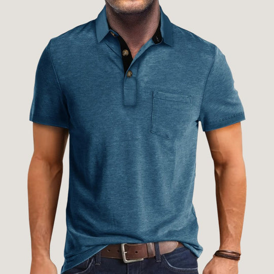 Chemise À Manches Courtes Homme Chic en Polyester 10