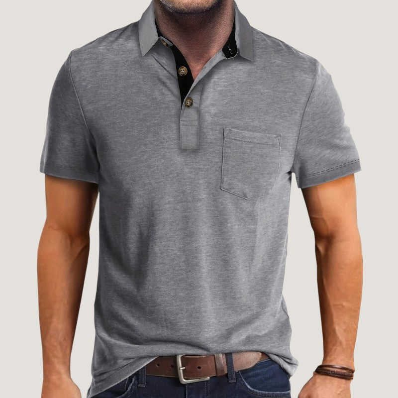 Chemise À Manches Courtes Homme Chic en Polyester 12