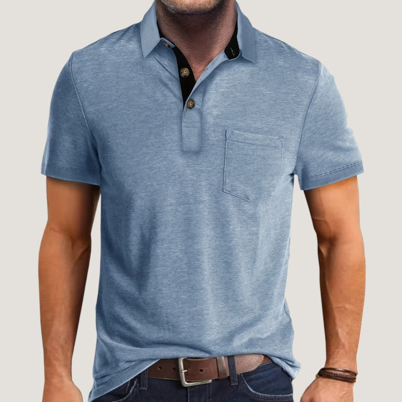 Chemise À Manches Courtes Homme Chic en Polyester 13