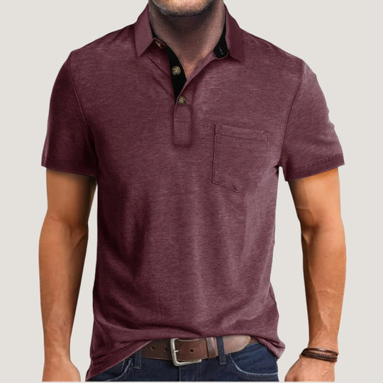 Chemise À Manches Courtes Homme Chic en Polyester 14