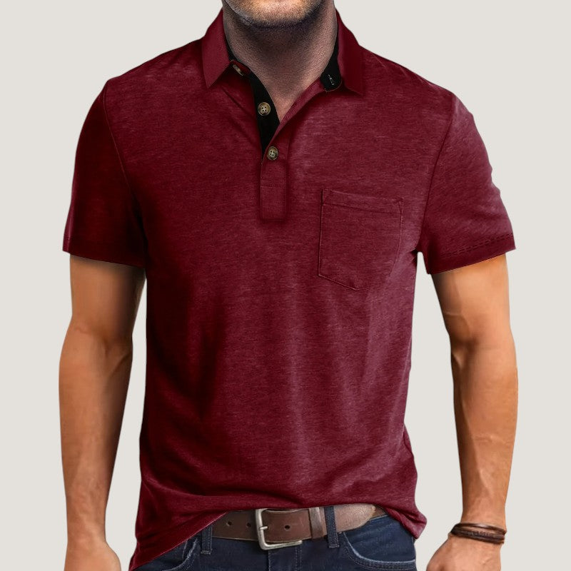 Chemise À Manches Courtes Homme Chic en Polyester 2