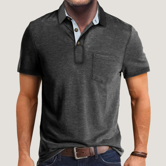 Chemise À Manches Courtes Homme Chic en Polyester 3