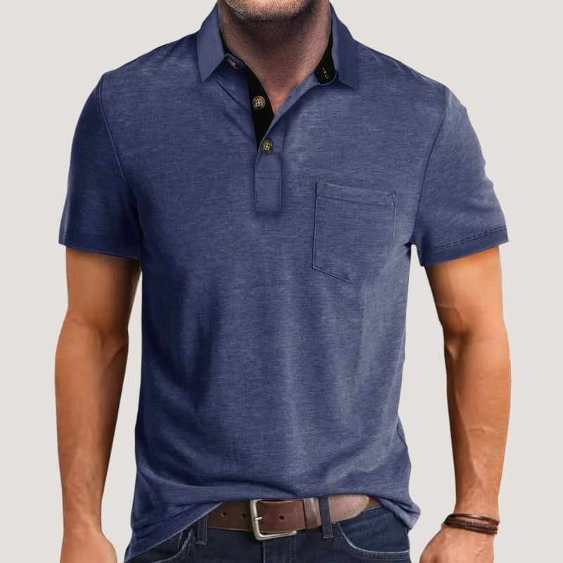 Chemise À Manches Courtes Homme Chic en Polyester 6