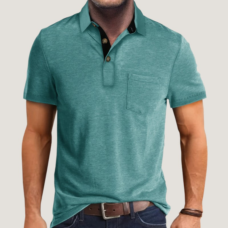 Chemise À Manches Courtes Homme Chic en Polyester 8