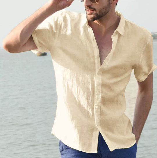 Chemise Casual pour Hommes à Manches Courtes avec Col Boutonné 11