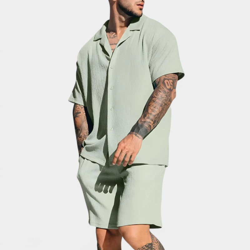 Chemise Décontractée Manches Courtes Polyester V-Neck 1