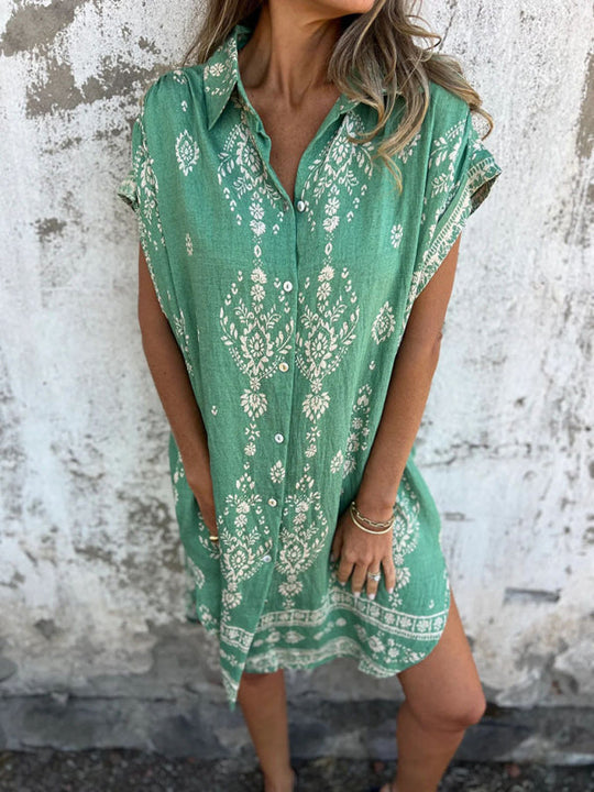 Chemise Décontractée à Manches Courtes en Lin et Coton avec Poche Imprimée 8