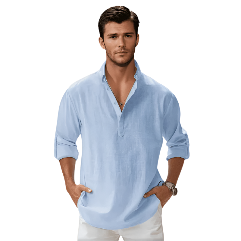 Chemise Décontractée à Manches Longues pour Homme en Coton 0