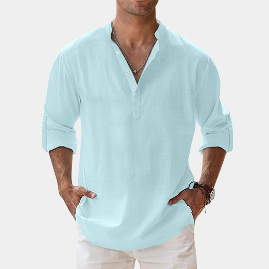 Chemise Décontractée à Manches Longues pour Homme en Coton 1