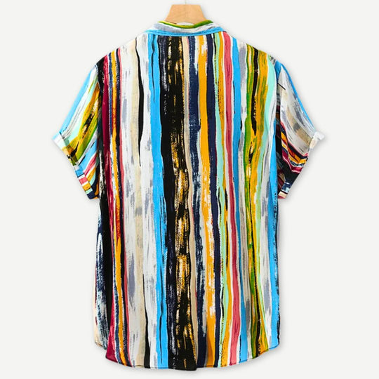 Chemise Décontractée à Rayures Multicolores 1