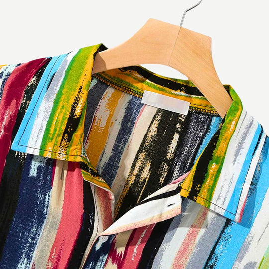 Chemise Décontractée à Rayures Multicolores 2