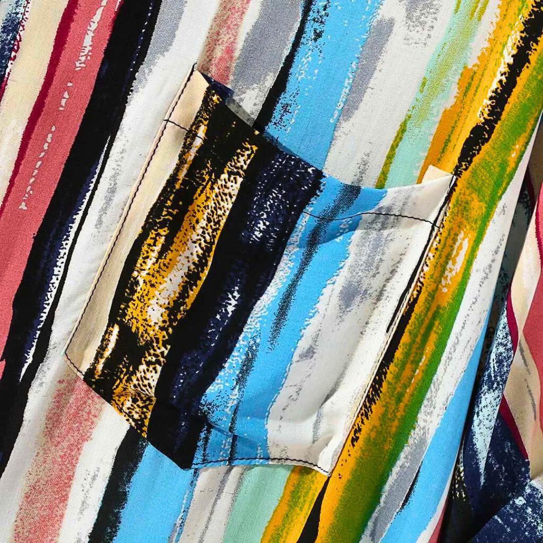 Chemise Décontractée à Rayures Multicolores 3