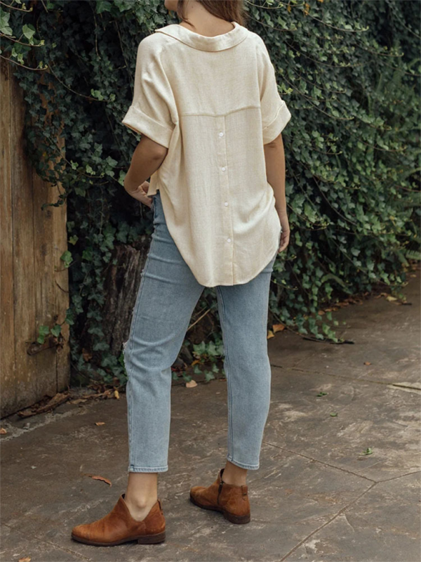 Chemise Décontractée en Coton et Lin pour Femmes 1
