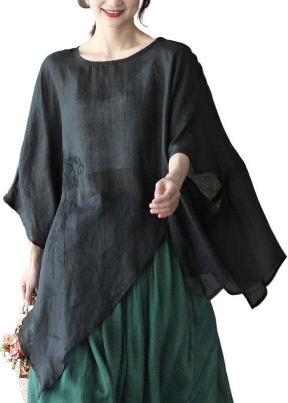 Chemise Femme Asymétrique Été Ample 0