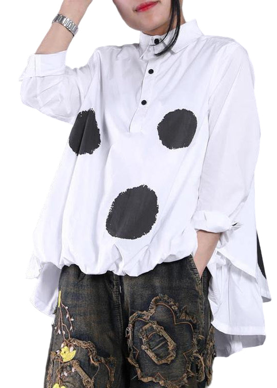 Chemise Femme Asymétrique à Pois Chic 0