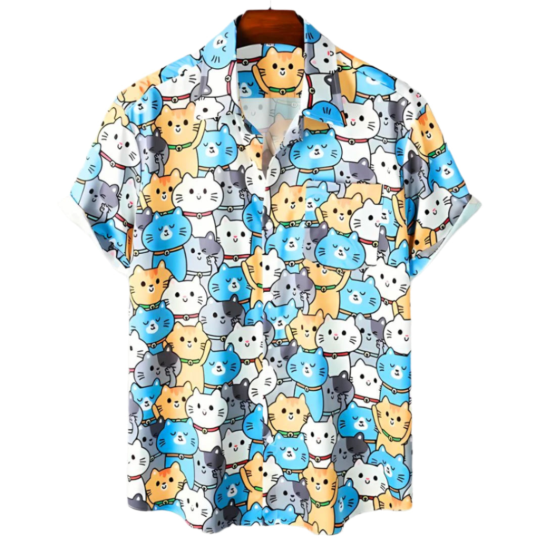 Chemise Femme Meow Kingdom Style Décontracté en Tissu Léger 0