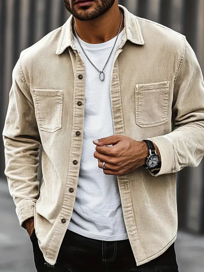 Chemise Homme Décontractée à Manches Longues avec Poches 1