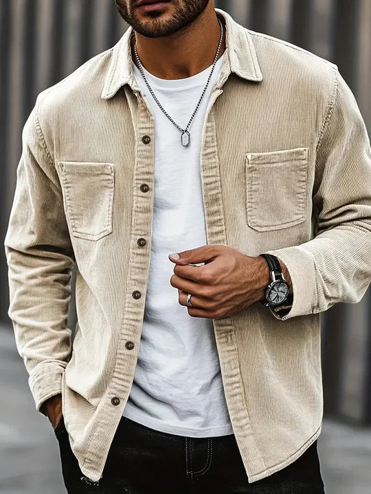 Chemise Homme Décontractée à Manches Longues avec Poches 1