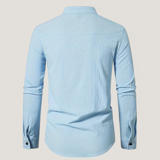 Chemise Homme Décontractée en Coton Col à Revers 3
