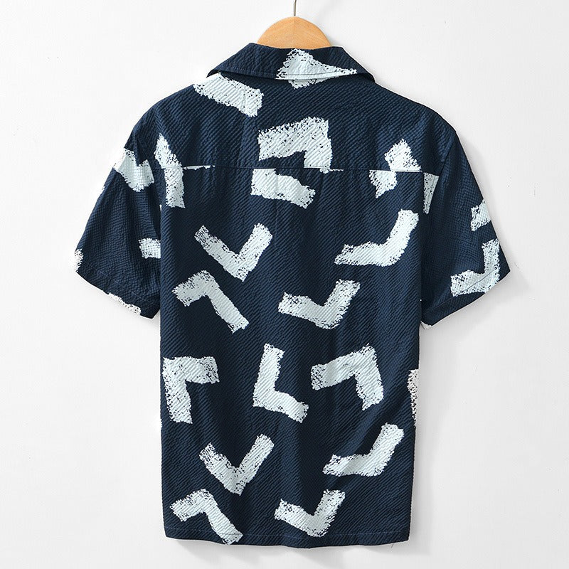 Chemise Homme Été Coton Lin Confortable 1