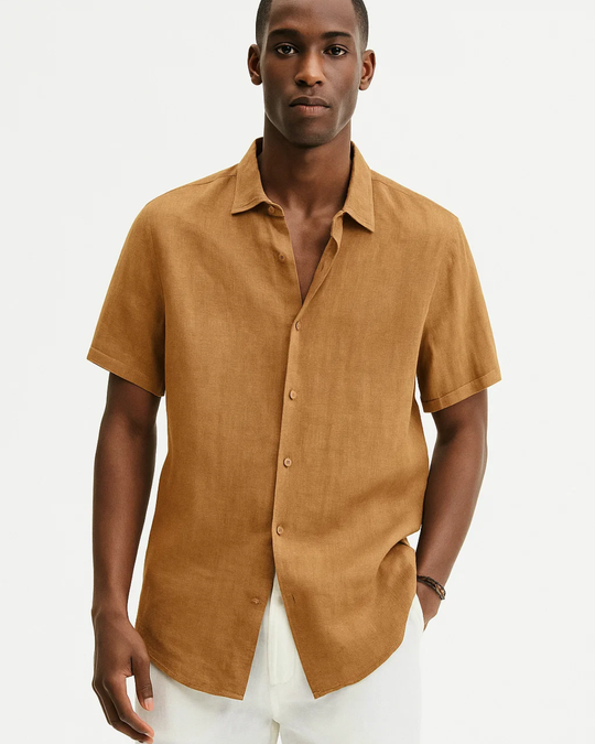 Chemise Homme Manche Courte Décontractée avec Poche 3