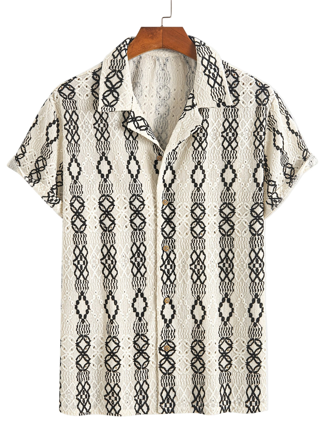 Chemise Homme Manche Courte Motif Élégant Casual 0