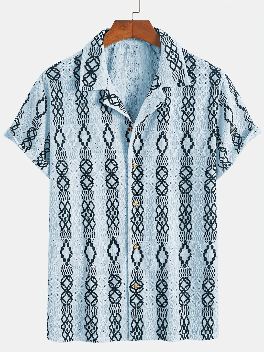 Chemise Homme Manche Courte Motif Élégant Casual 2