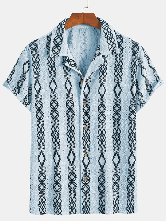 Chemise Homme Manche Courte Motif Élégant Casual 2