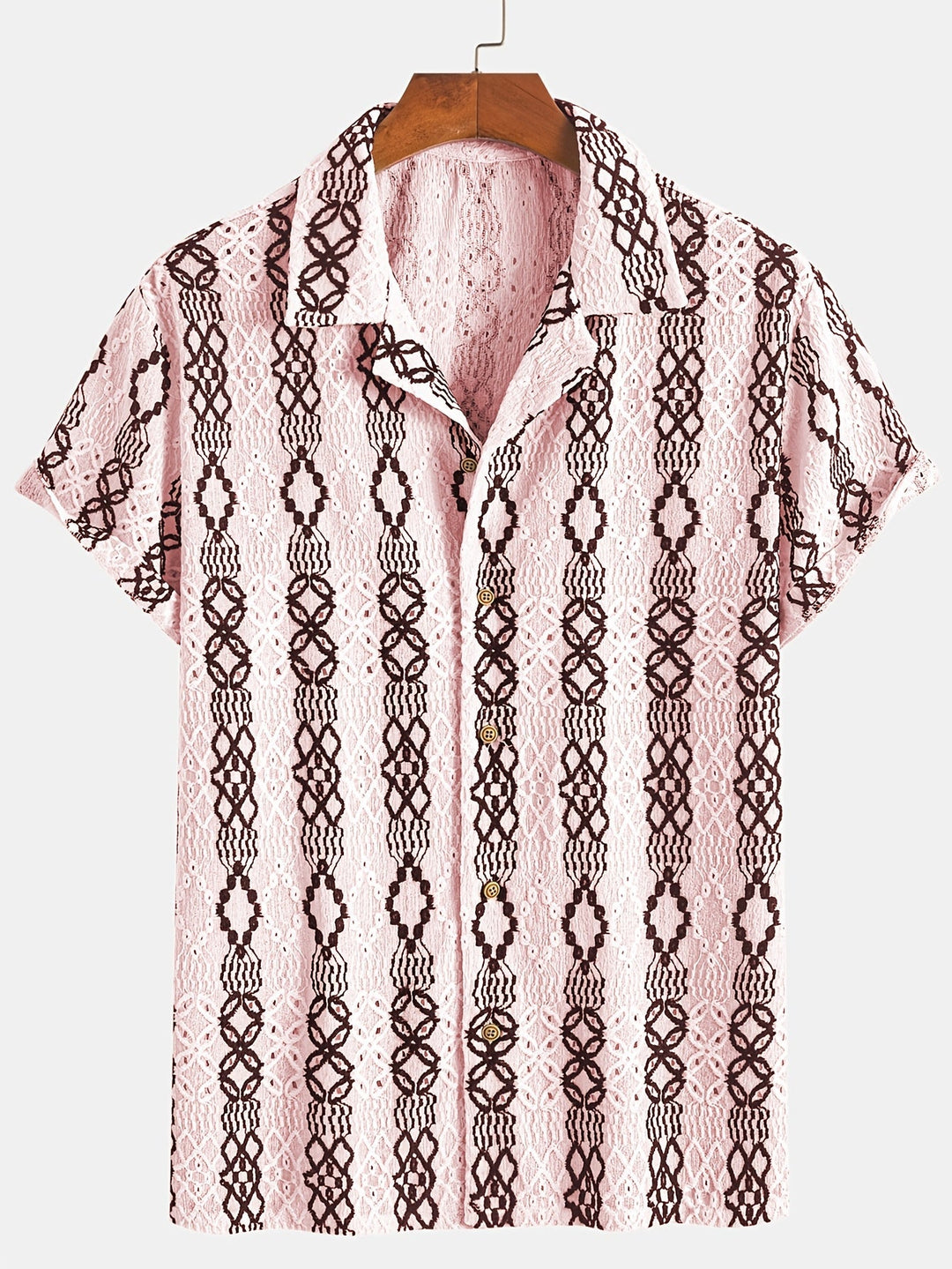 Chemise Homme Manche Courte Motif Élégant Casual 3