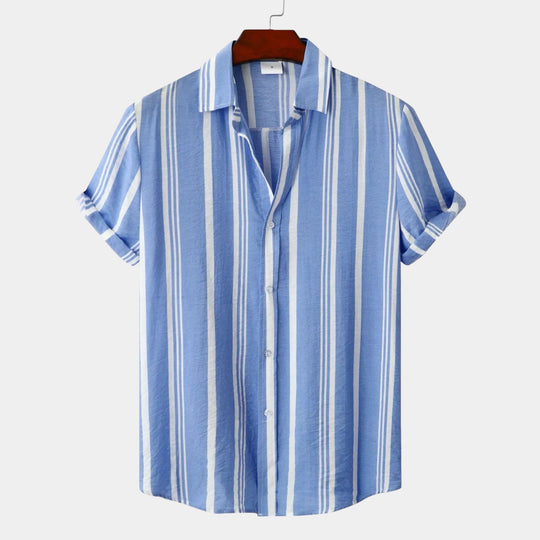 Chemise Homme Rayée Classique Été 8