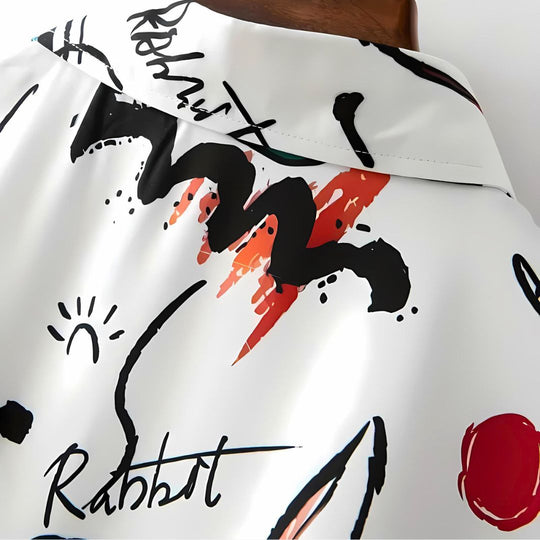 Chemise Homme Relaxed Imprimé Festif en Tissu Léger 3