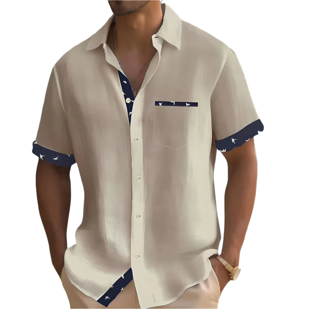 Chemise Homme Rom Style Décontracté en Tissu Léger 0