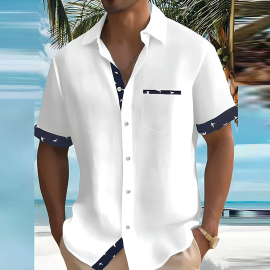 Chemise Homme Rom Style Décontracté en Tissu Léger 1