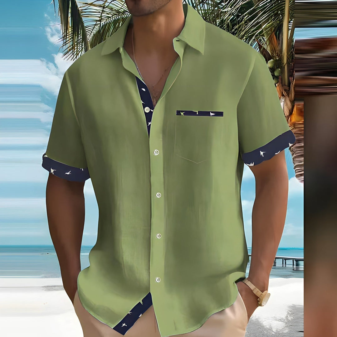 Chemise Homme Rom Style Décontracté en Tissu Léger 4