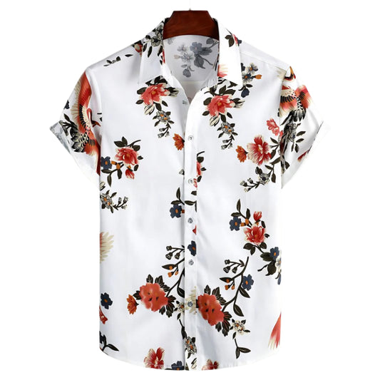 Chemise Homme à Imprimé Floral Détendu en Tissu Léger 0